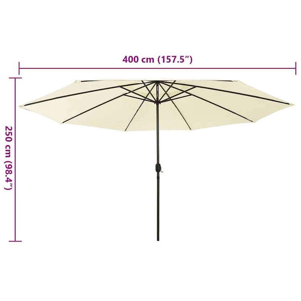 Parasol With LED Lighting 400 Cm Sand White
