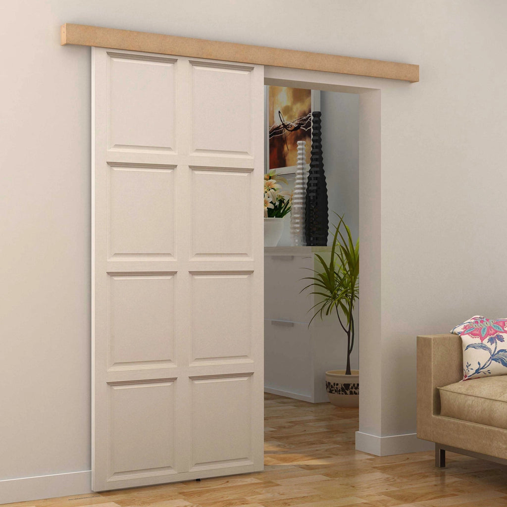 200CM/6.6FT Binario con Kit di Accessori per Porte Scorrevoli in Stile Rustico in Legno