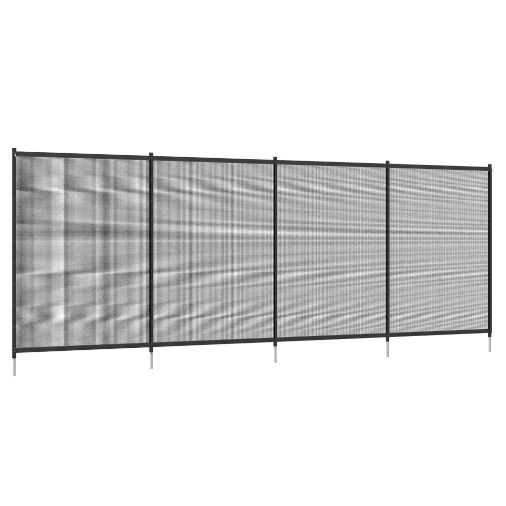 Desviae Recinzione per piscina con 4 pannelli in alluminio nero e rete Texteline 365 × 126 cm per giardino e terrazzo