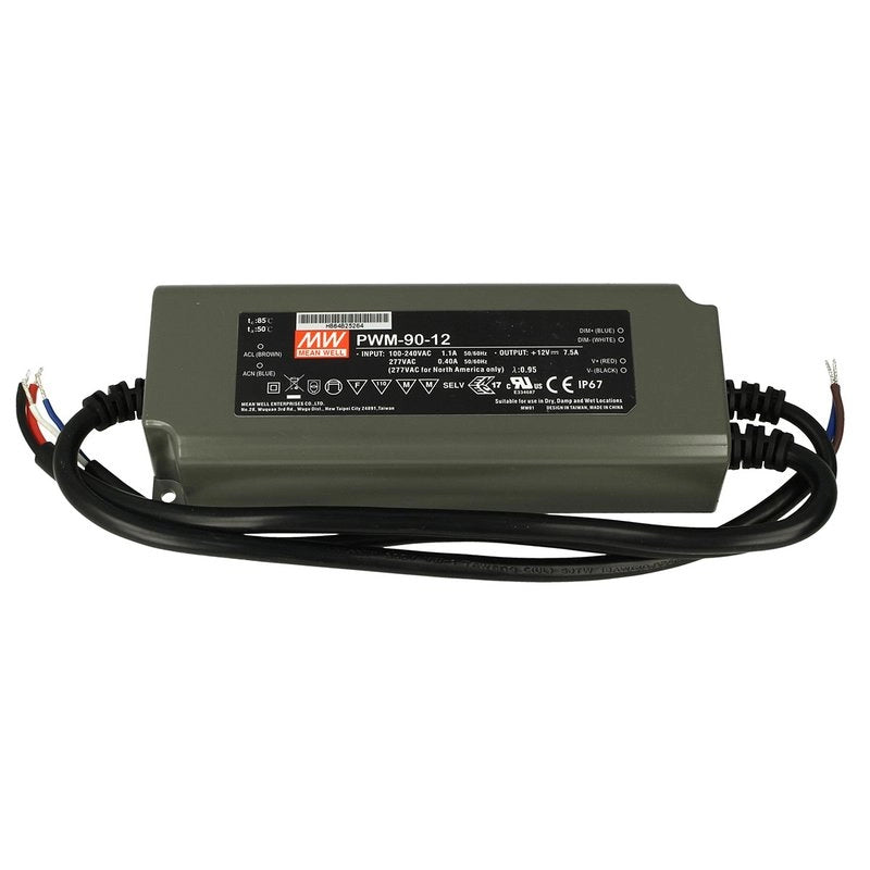 Alimentatore Led MW MEAN WELL PWM-90-12 Dimmerabile 90W 12V IP67 Dimming 3 in 1 0-10V 10V PWM Resistance