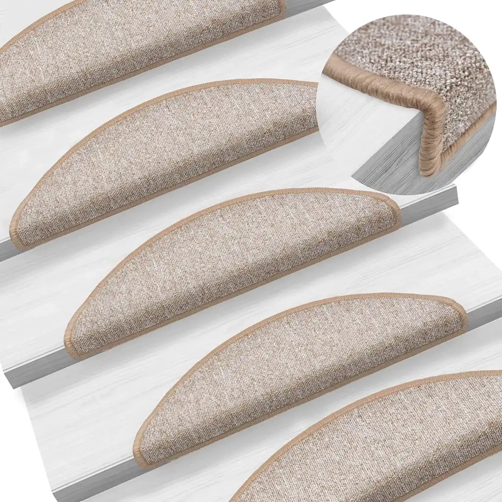 Tappetini per scale 20 pz | Gradini per Scale 56x17x3 cm Marrone chiaro Semicircolari
