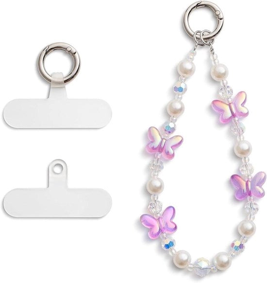 Catenella per telefono con perle per un look elegante con braccialeto e portahangolo universale