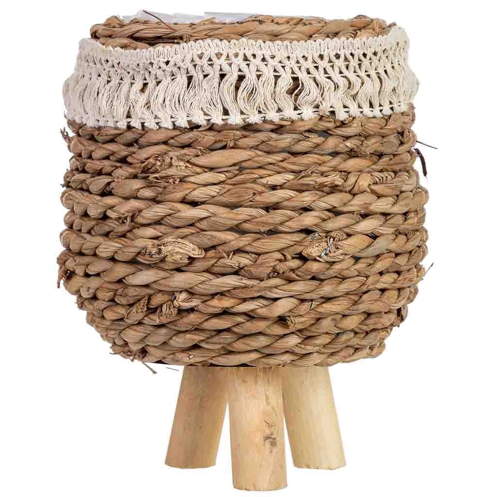 Fioriera in corda con gambe 16x16x14h cm