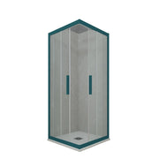 Box doccia angolare scorrevole 70x120 CM H 200 Vetro Trasparente Profilo Verde Night Watch mod. Kolors