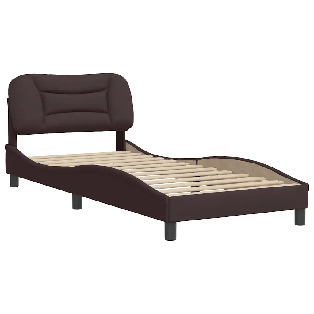 Giroletto senza Materasso-Struttura Letto Hvar Marrone Scuro 80x200 cm Tessuto