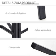Standgarderobe Kleiderständer 180 cm Schwarz Metall mit 3 Stangen und 8 Haken für Flur