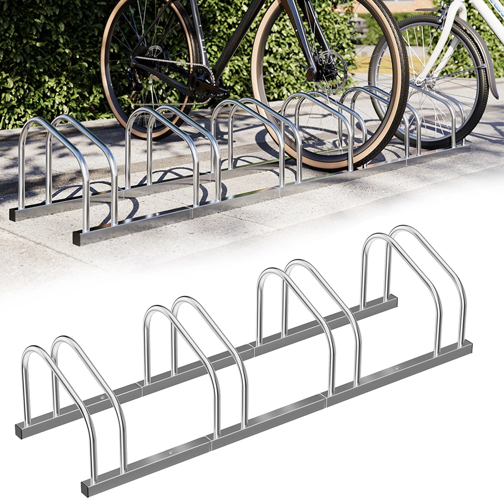 Parcheggio 4 Posti Porta Bici Stand Rastrelliera Cavalletto Biciclette Acciaio