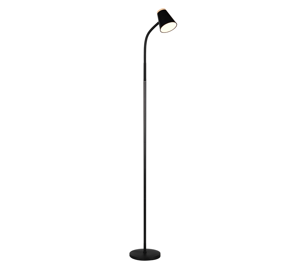 Piantana LED, plastica, nero, H 145 cm, Pongo