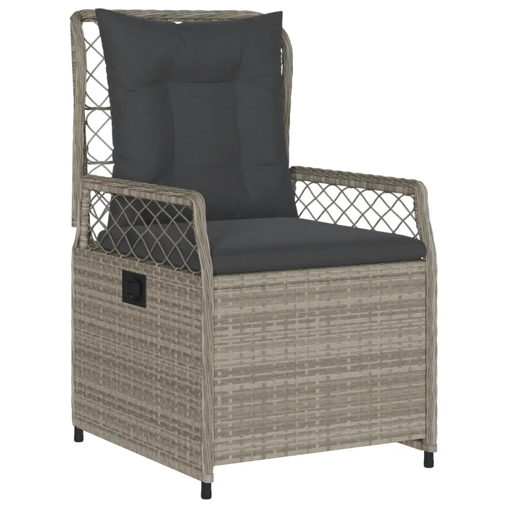 Set Pranzo da Giardino 5pz con Cuscini Grigio Chiaro Polyrattan 3263036