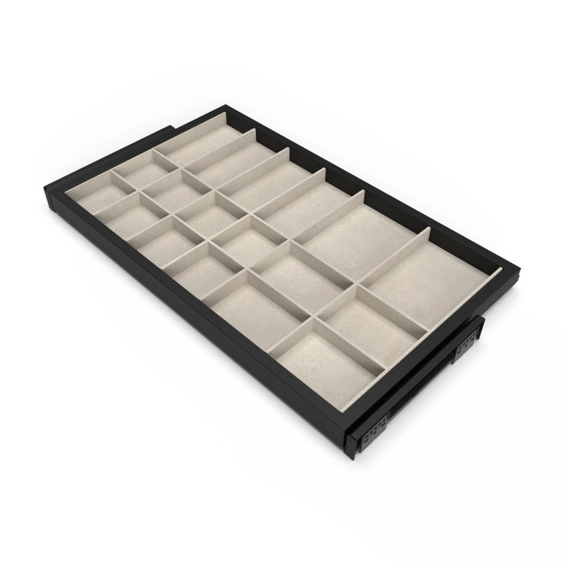 Kit di cassetto organizzatore e telaio a scorrimento con chiusura ammortizzata per armadio, regolabili, modulo 900 mm,..