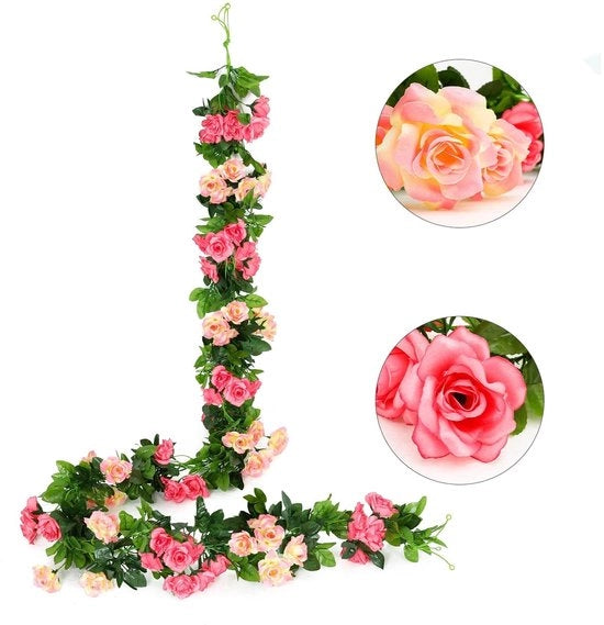 Decorazione per Interno e Esterno - 2 Pezzi - Rosa - Ideale per Matrimoni - Crociera di Fiori - Decorare lo Spazio