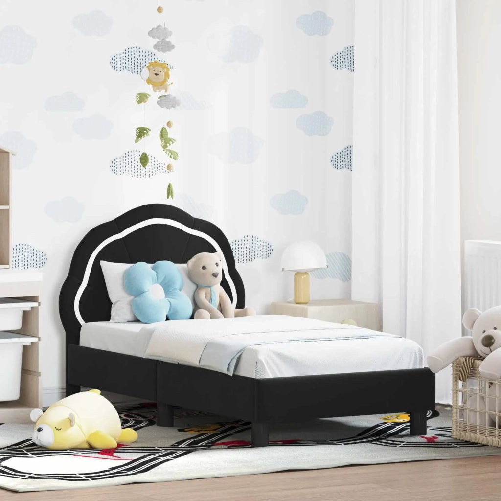 Letto singolo | Letto per adulti | Struttura letto per bambini con testata Nero 70 x 140 cm