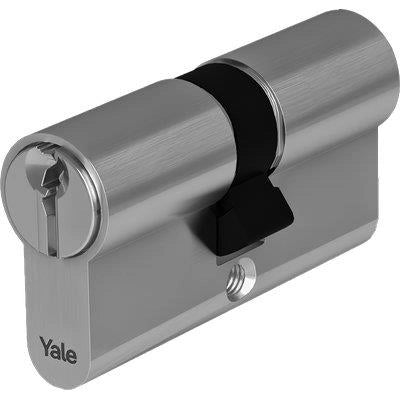 CILINDRO SAGOMATO Y500 YALE  OTTONE NICHELATO CHIAVI 3 CAMMA DIN MM 70 30+40