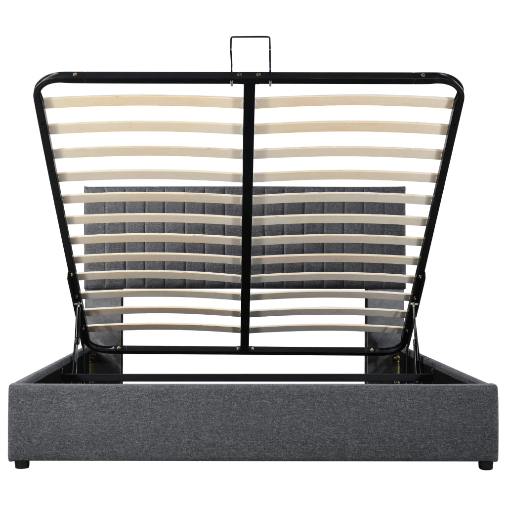 Letto matrimoniale contenitore 140x200 grigio con materasso