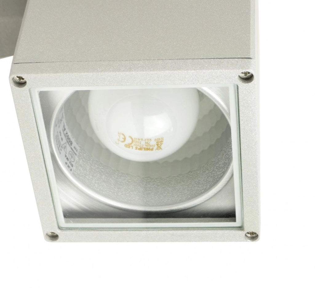 Applique esterna SU-MA Adela 8002 AL E27 argento IP54