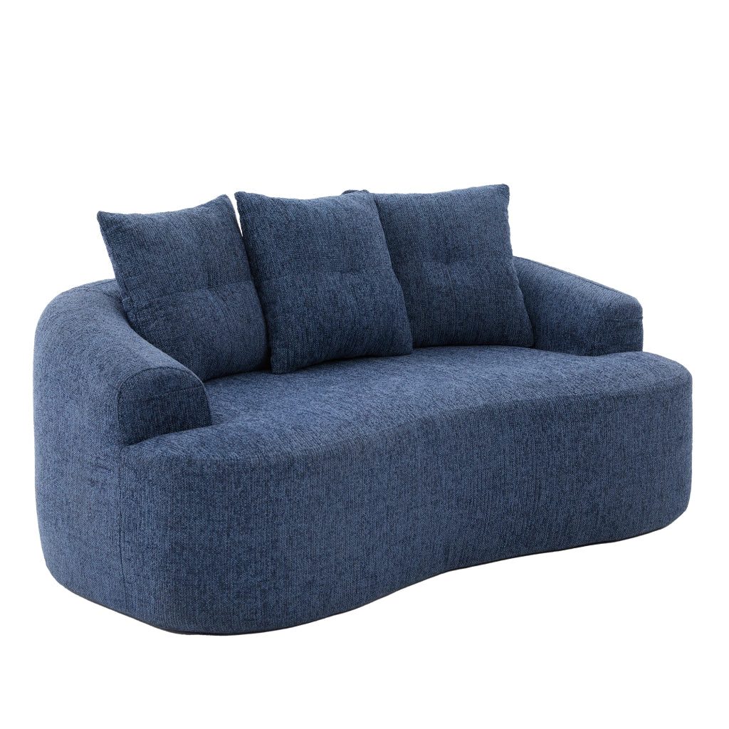 Divano 2 Posti Chenille con Cuscini ¨C MINIMAL ¨C Grigio/Beige, Morbido, Compatto