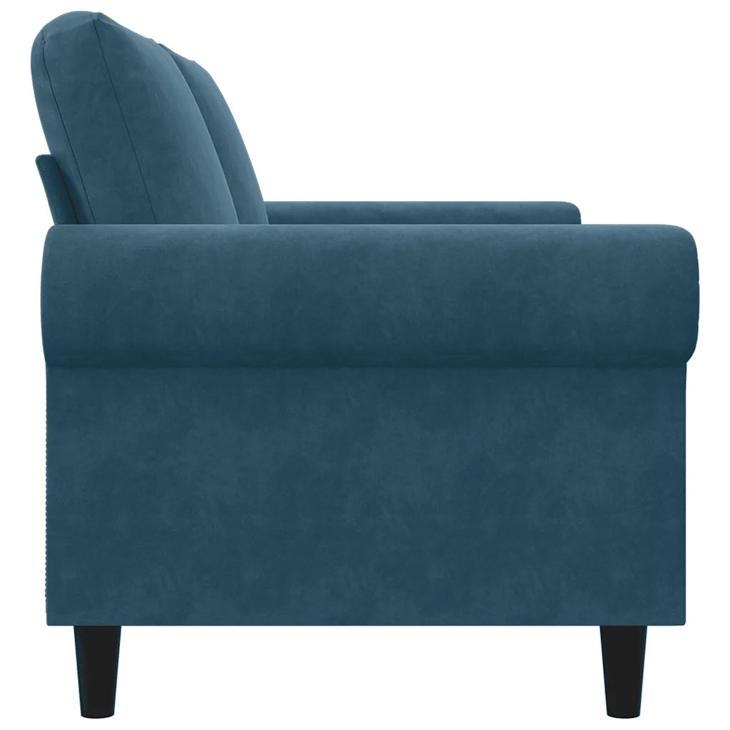 Divano a 2 Posti-Sofa 2 Posti Blu 140 cm in Velluto 294504