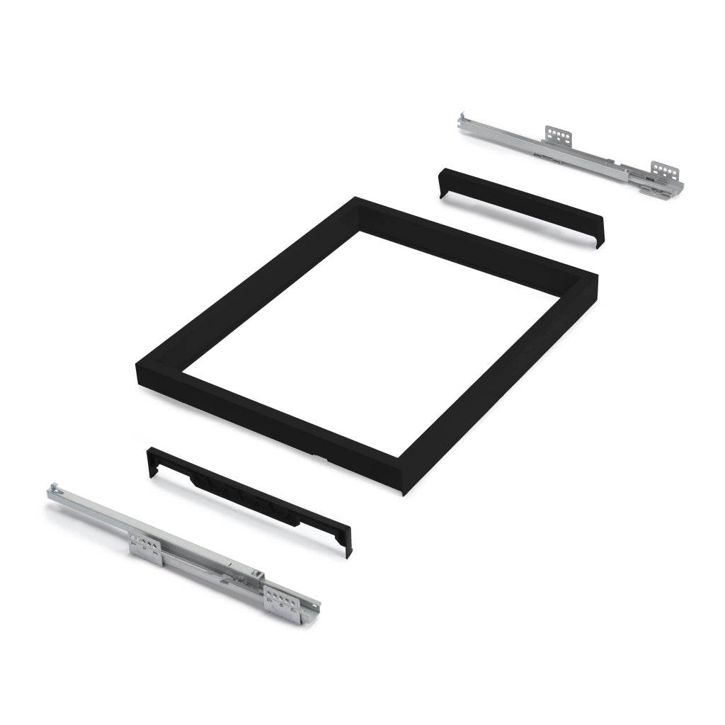 Kit 3 Cestelli e Vassoio per Amadio Regolabile 900 mm Emuca Nero