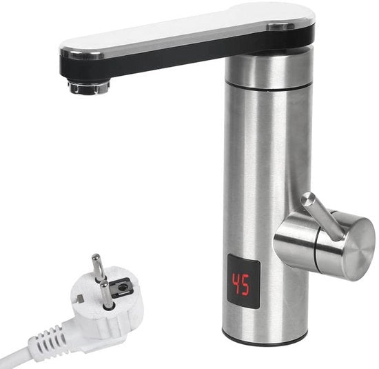 Verdentelettrica a 220V 3300W, con display LED di temperatura, maniglia unica per cucina e bagno, 360° rotazione e miscelazione, in acciaio inox 304.