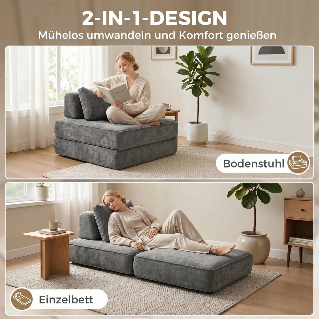 Poltrona reclinabile con poggiapiedi ¨C Minimal ¨C Grigio