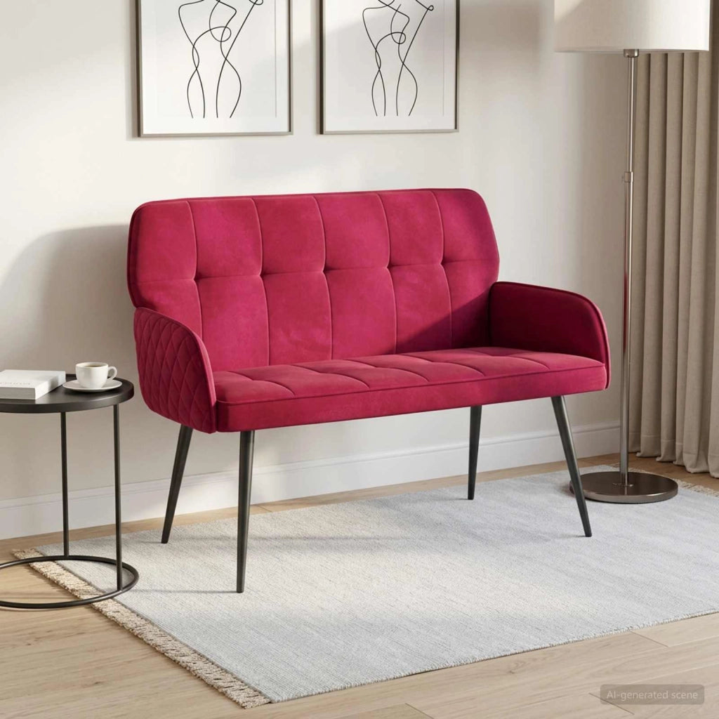 Divano a 2 posti con gambe in metallo 2 posto Rosso Vino 42051056