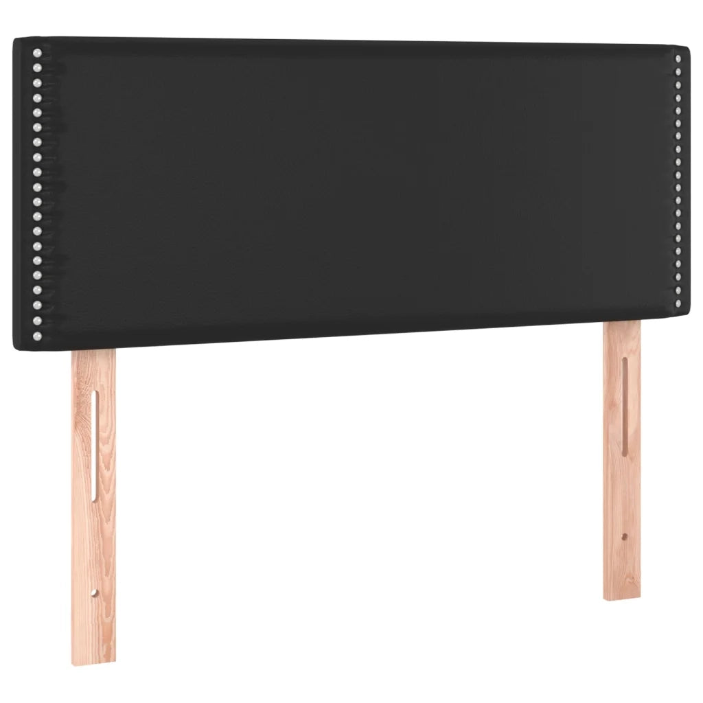 Giroletto a Molle con Materasso e LED Nero 90x200 cm Similpelle