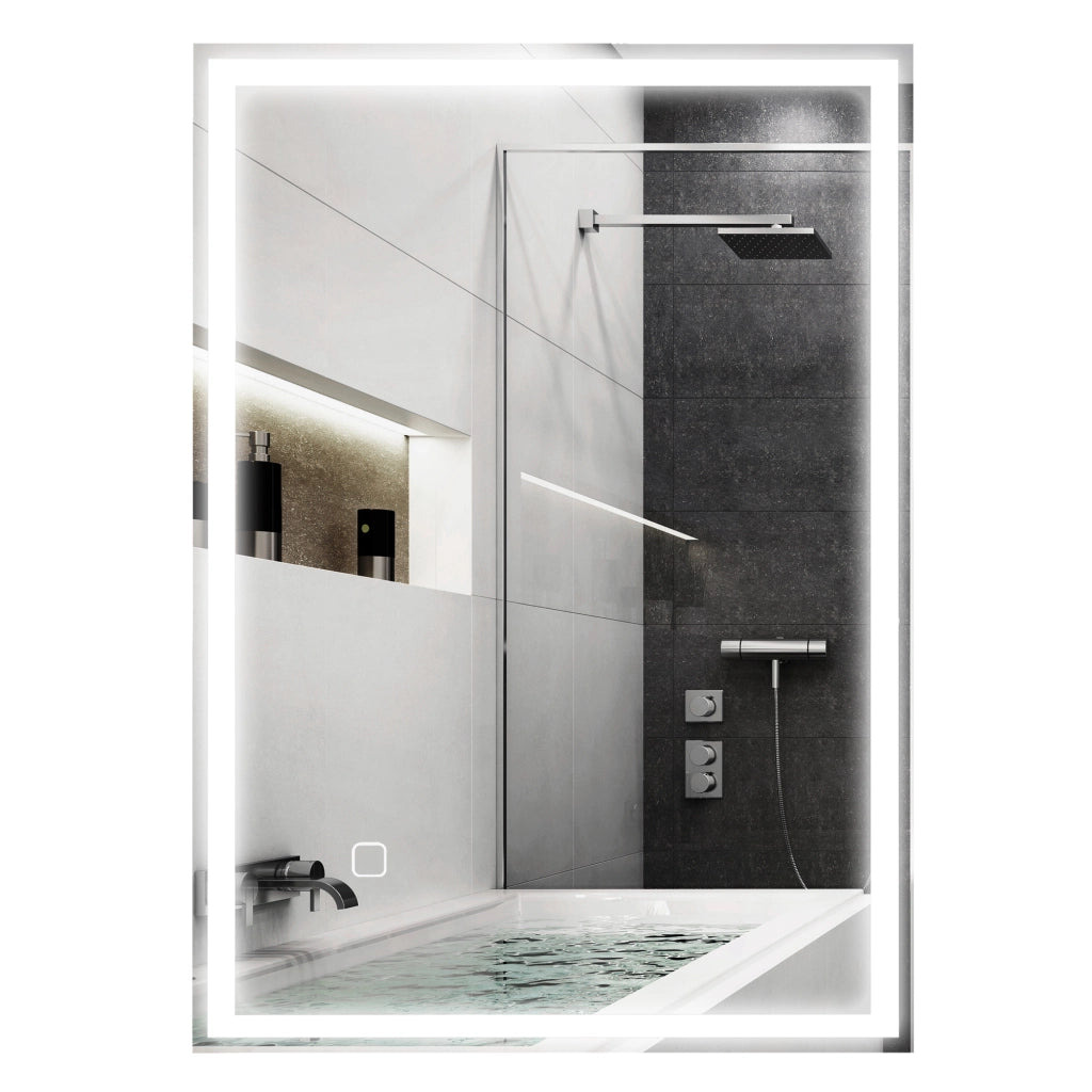 Specchio da Bagno LED con Interruttore a Tocco ¨C Minimal ¨C Bianco