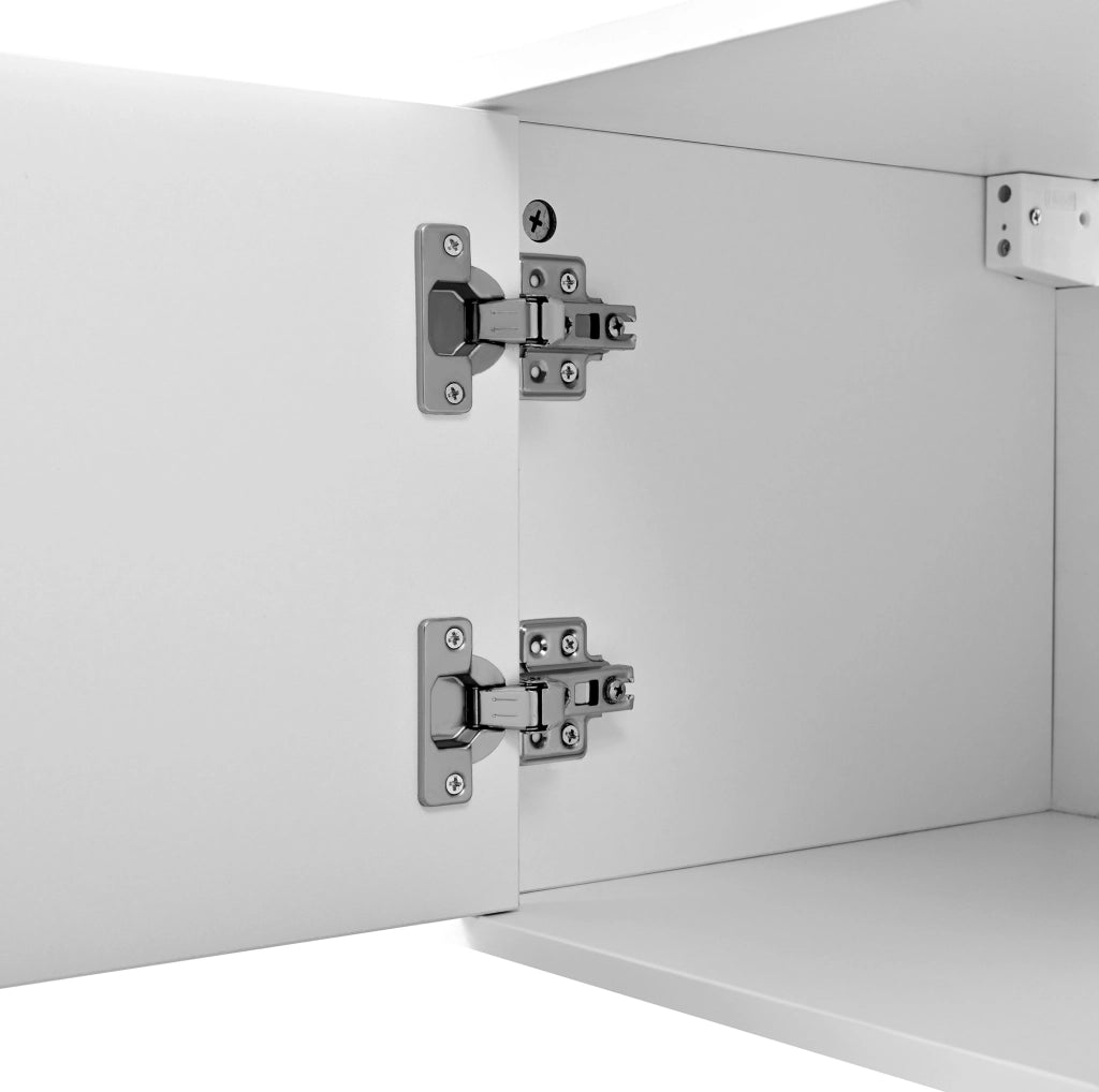 Mobile TV 180x34x30 cm con ripiano estraibile per proiettore in truciolare bianco