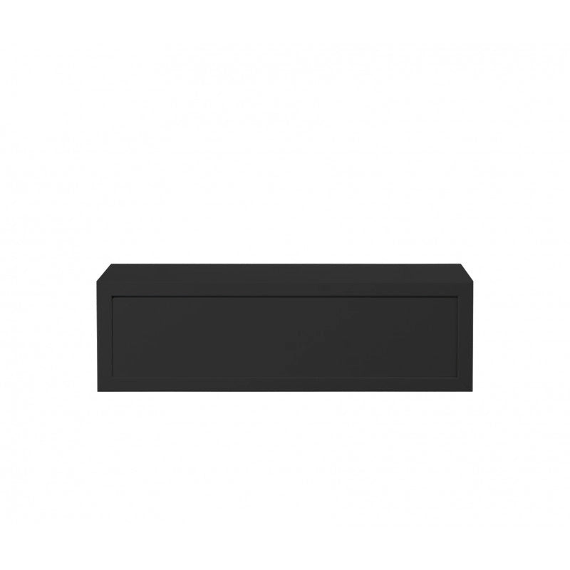Mensola da Muro Lego con Cassetto, Comodino Sospeso, Mensola da Parete, 45x13.4 p20 cm, Nero - Made in Italy