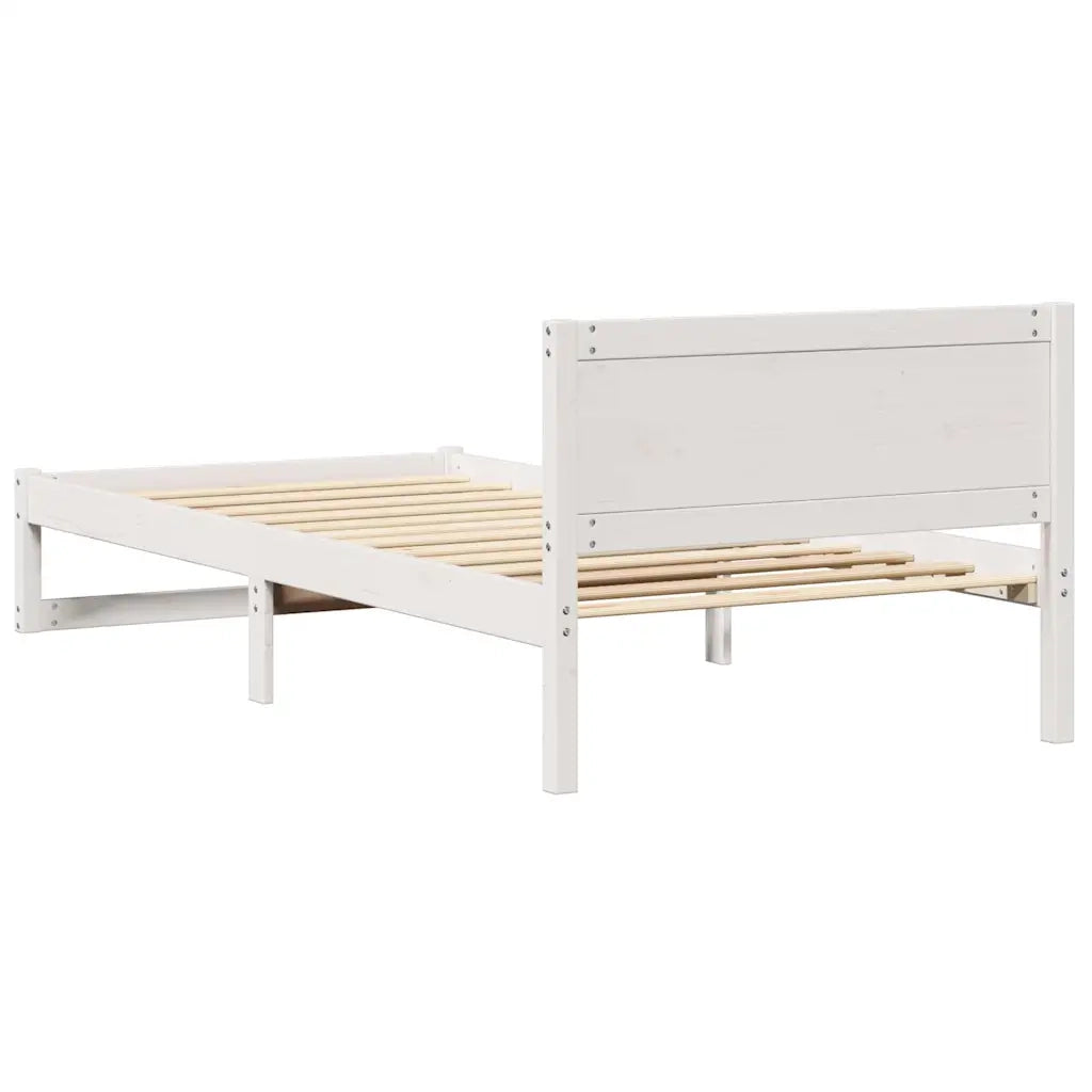 Struttura del letto-Giroletto-Rete del Letto Bianco 90 x 190 cm Pino massello 941431