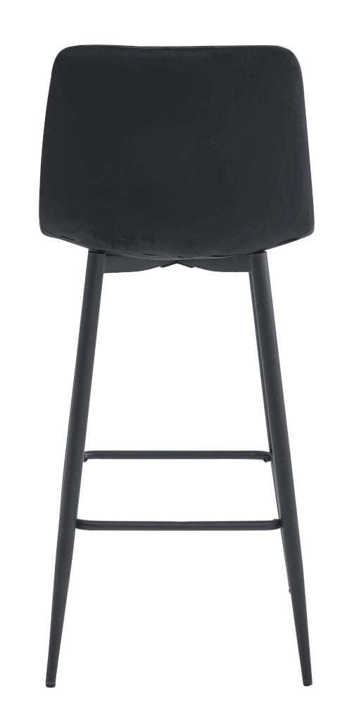 Sgabello da bar in velluto nero Valora KODA STOOL x2