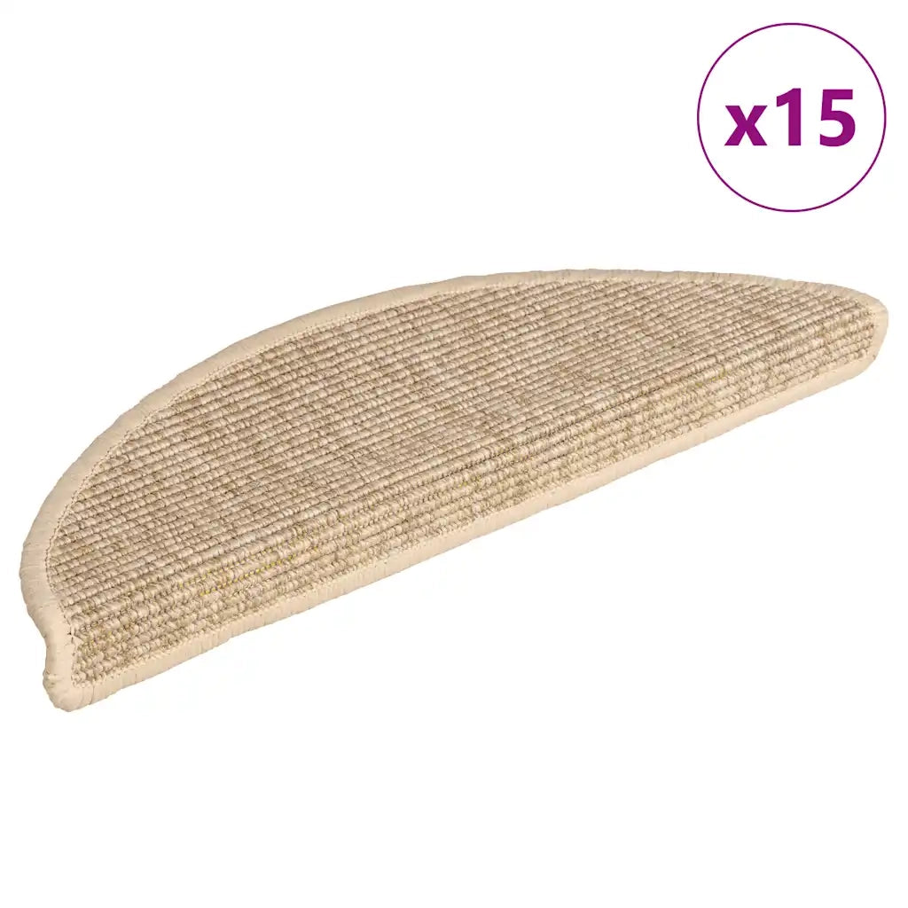 Tappetini per scale 15 pz | Gradini per Scale 56x17x3 cm Beige chiaro Semicircolari