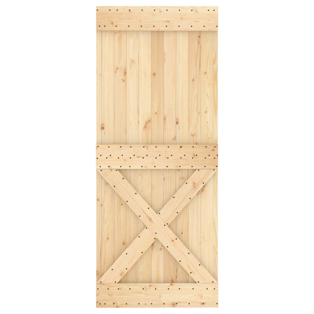 Porta scorrevole Naturale e Bianco 100 x 210 cm 3445175