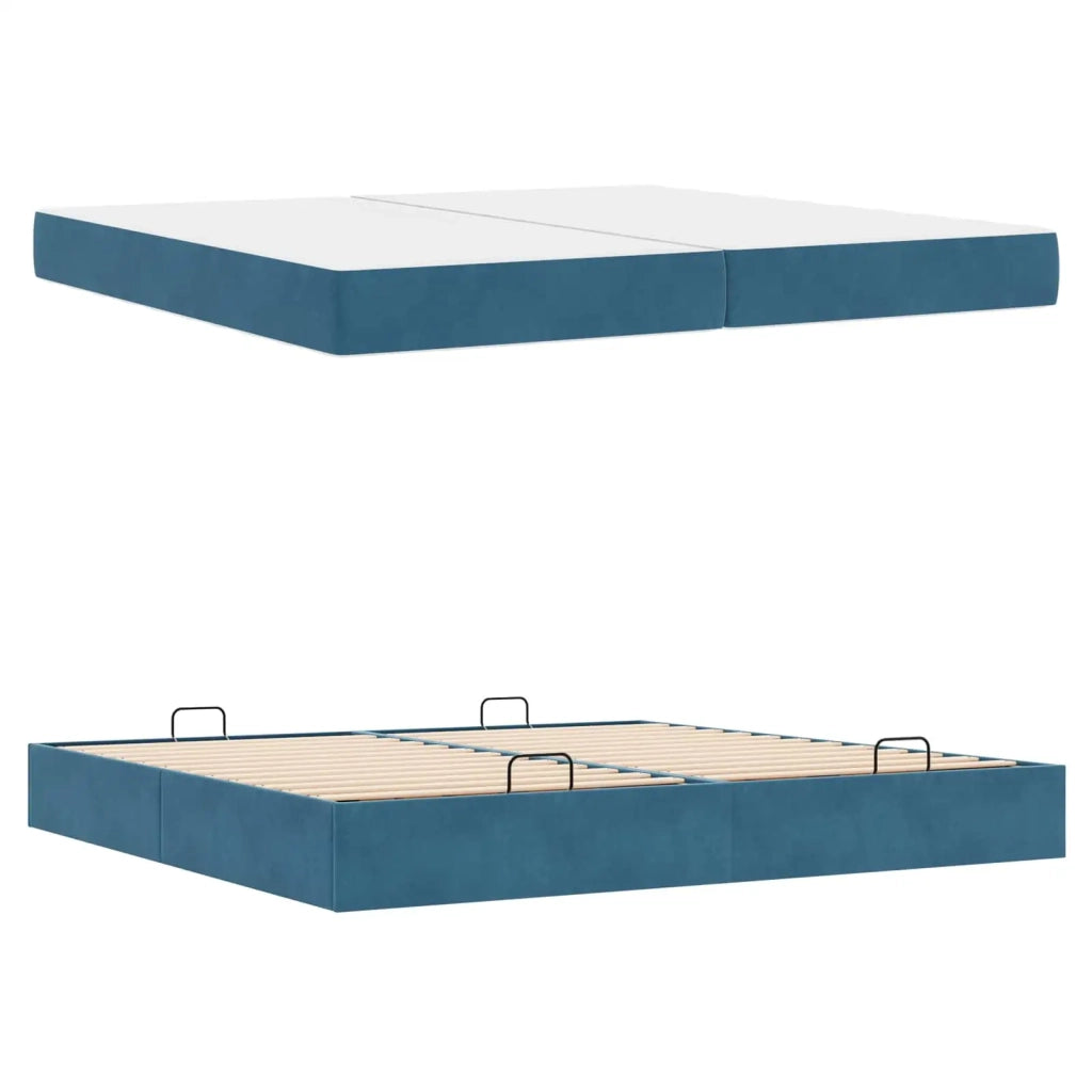 Struttura letto con materasso con materasso 2 pcs Blu Velluto 3399586