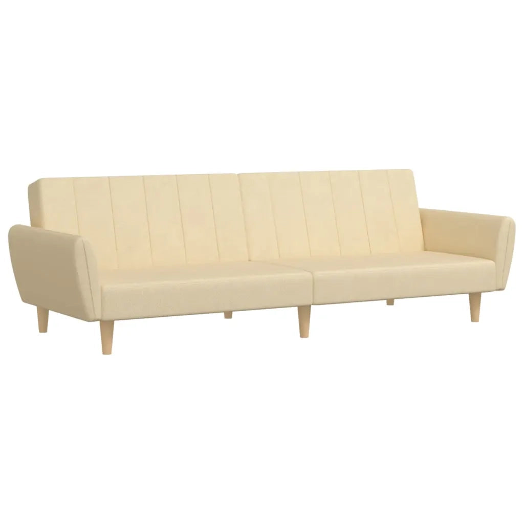 Divano letto | Sof¨¤ letto | Letto singolo a 2 Posti Crema in Tessuto
