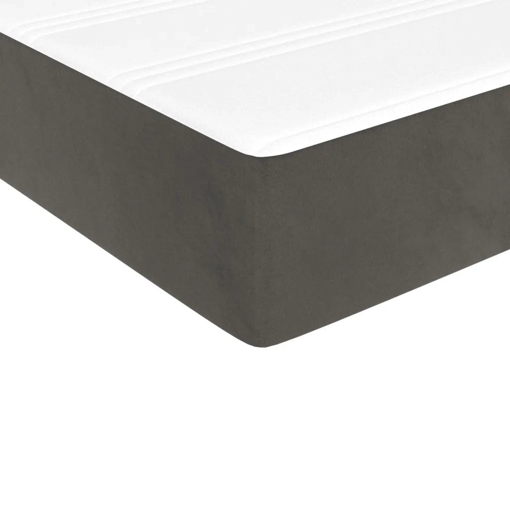 Materasso a Molle Insacchettate Rigidit¨¤ Media Grigio Scuro 140x190x20 cm in Velluto