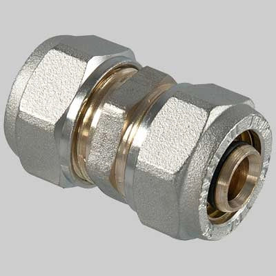 Raccordo a compressione diritto doppio  16 x 16     T.D.M.