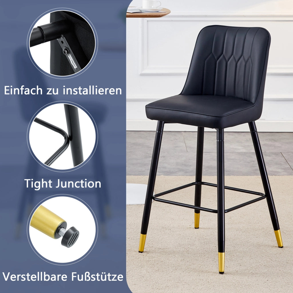 SGABELLI ALTI Set da 2 pezzi 100 cm PU nero e metallo
