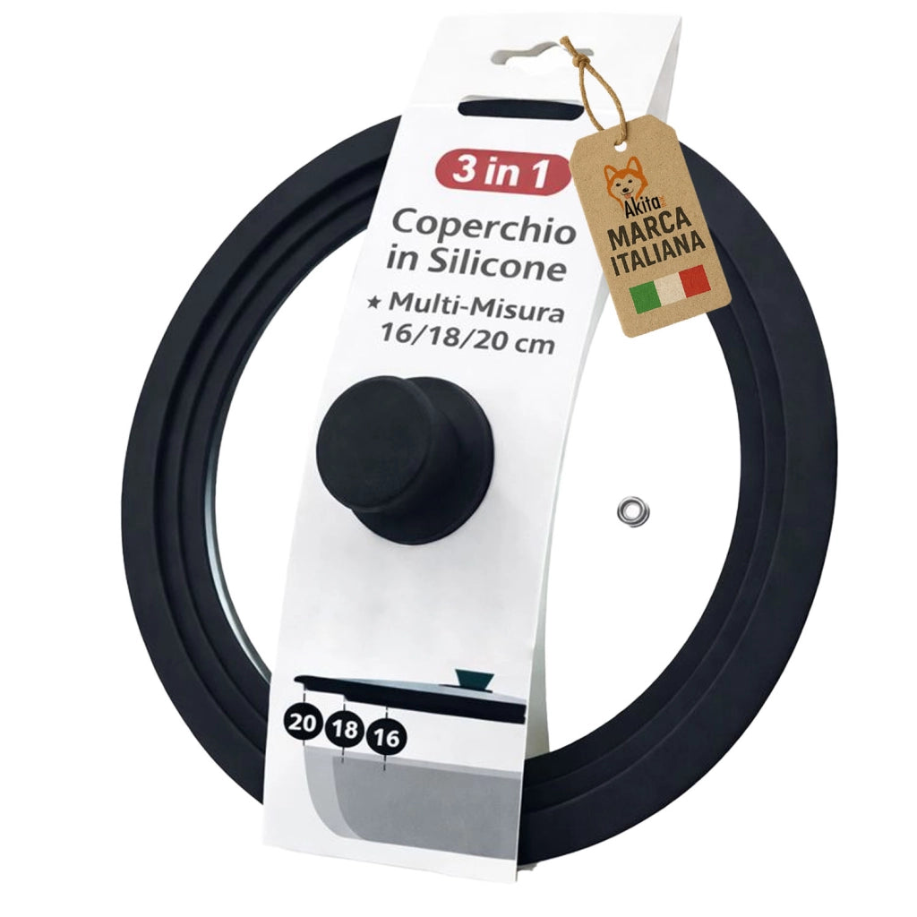 Akitaink Coperchio Vetro Silicone 16 18 20 cm