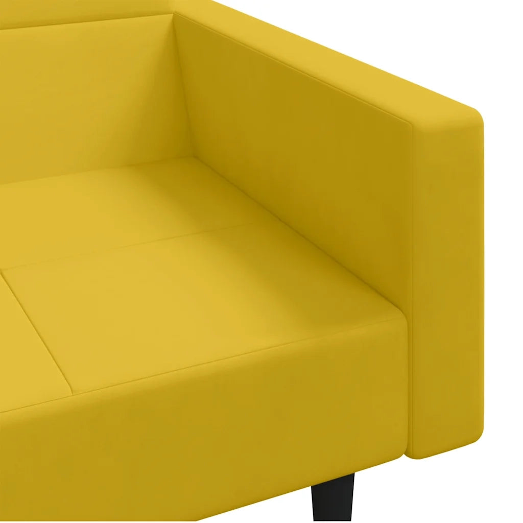Divano letto | Sof¨¤ letto | Letto singolo a 2 Posti con 2 Cuscini Giallo in Velluto