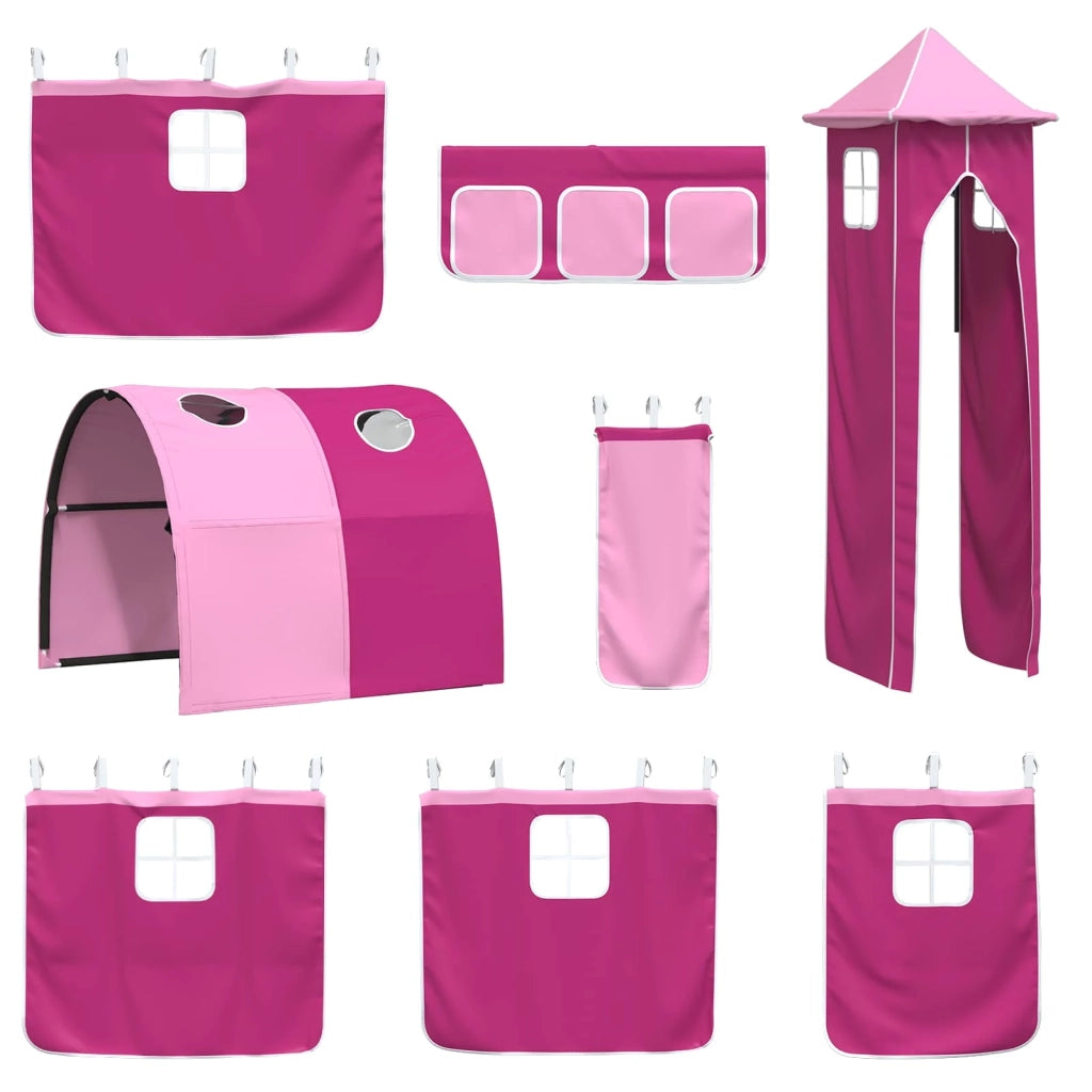 Struttura del letto loft per bambini Nero e rosa 80 x 200 cm 42020886