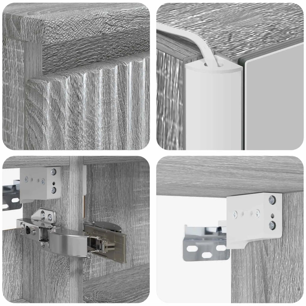 Set di Armadi da Bagno 5 pz Sonoma grigio Legno ingegnerizzato 3407308