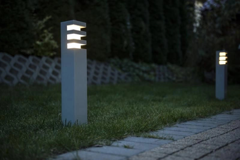 Applique esterna SU-MA RADO alluminio argento E27 IP54