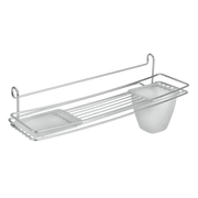 Mensola Cromata + Porta Sapone E Bicchiere Plast. - Metaltex