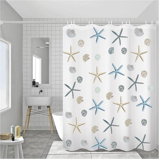 Douchegordijn 200x220 cm - Acqua-Resistente e Antibatterico - Bianco