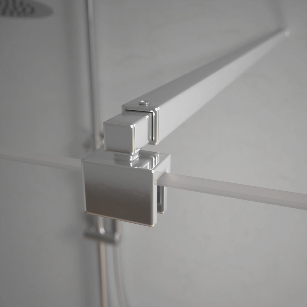 Doppio walk-in cromato 80x140 cm vetro 8mm trasparente anticalcare h200 | Keros