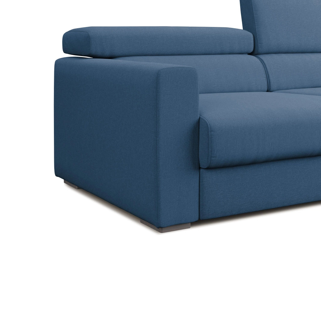 Dylan Divano con pouf estraibile 188 cm blu