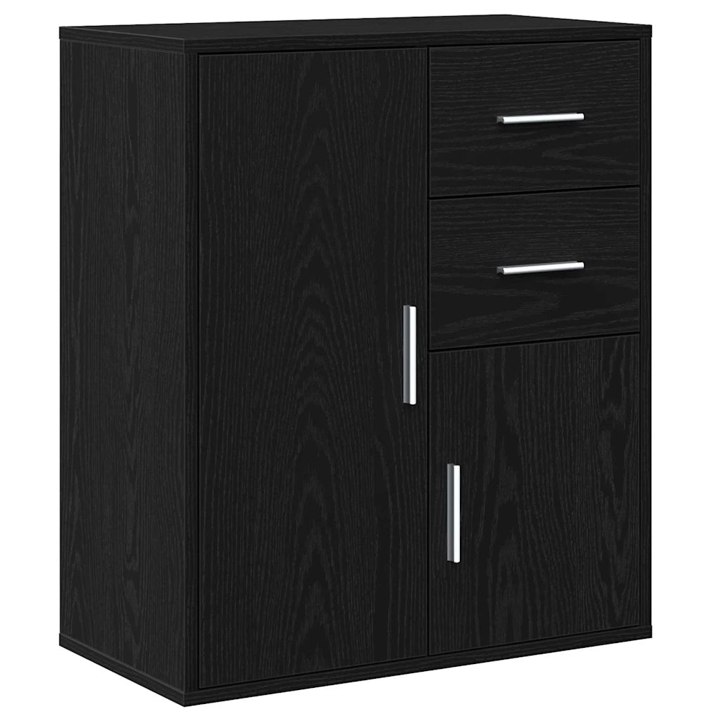Credenza | Madia | Buffet da pranzo | Armadio da pranzo Rovere Nero 60 x 31 x 70 cm Legno multistrato