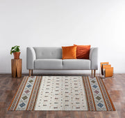 Tappeto Arredo Moderno Morbido in Ciniglia Ingresso Antiscivolo Prodotto Italiano  Soggiorno Camera Salotto Disegni Piazzati Cotone Varie Misure Grande Loom/Ruggine - 115x175 cm
