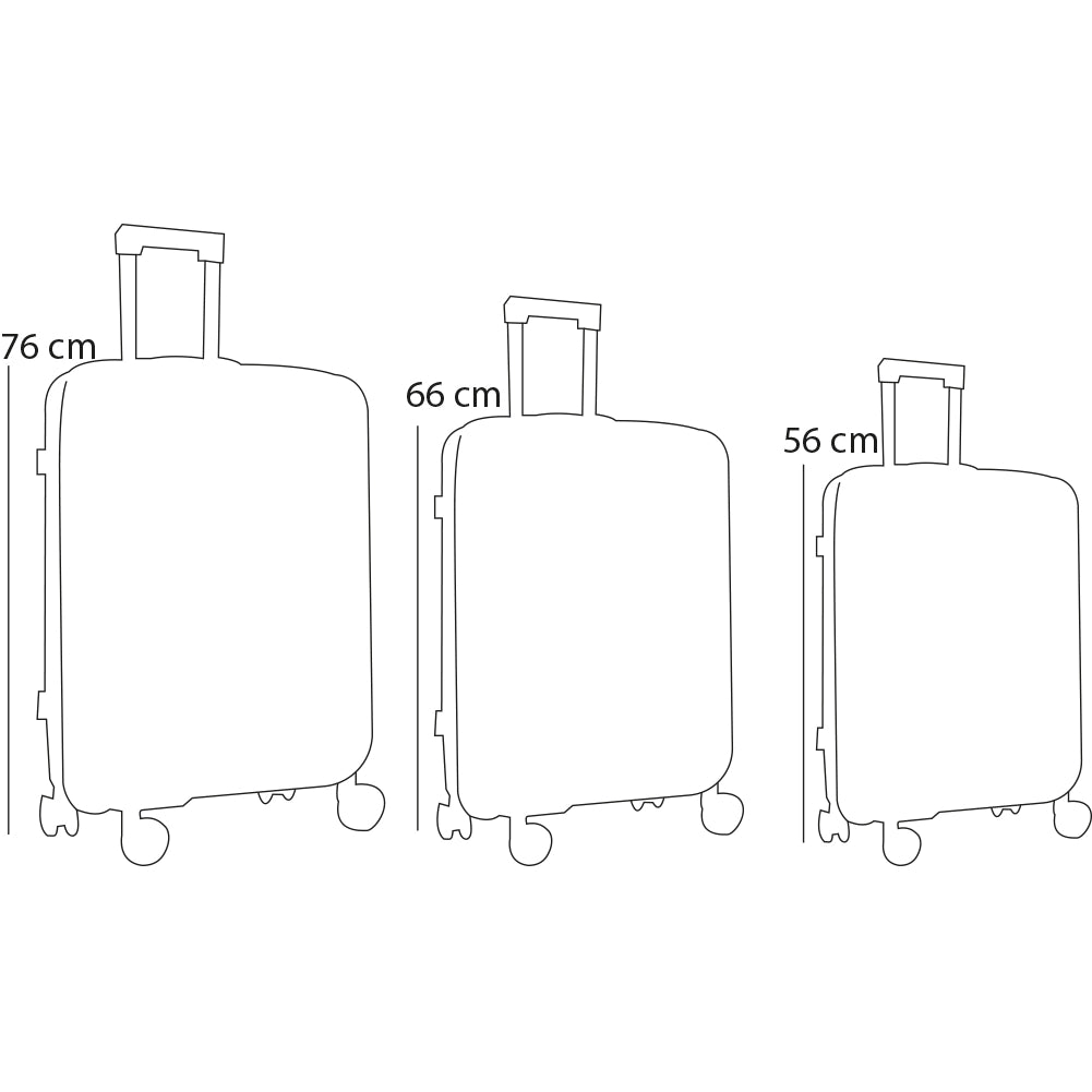 Set 3+1 Valigie Rigide Beauty Case Bagaglio Trolley Verde Oliva Ruote Easy Roll